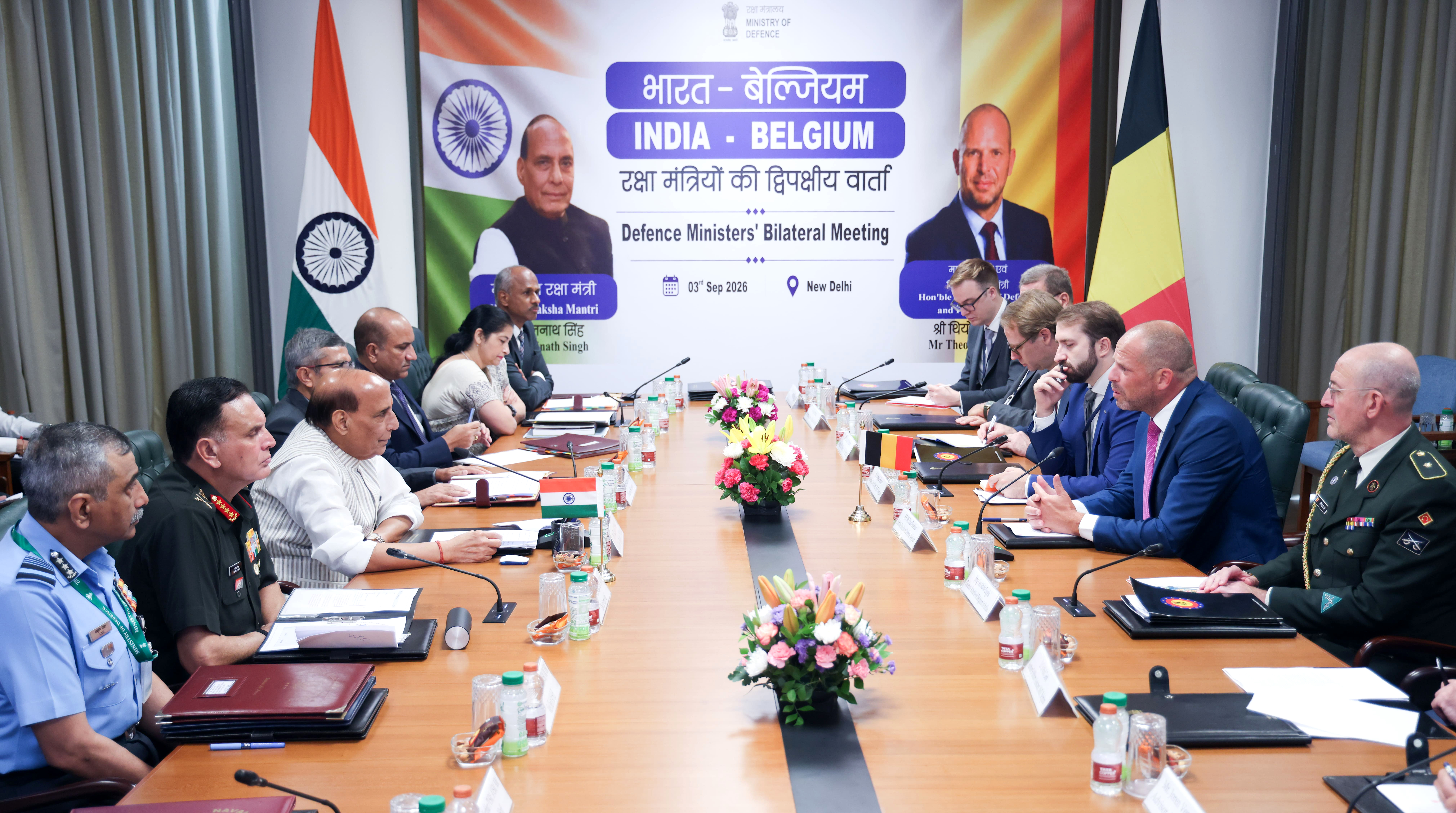 Defence Minister Holds Bilateral Talks with his Belgium Counterpart in New Delhi